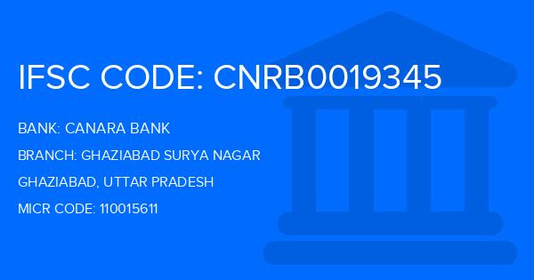 Canara Bank Ghaziabad Surya Nagar Branch IFSC Code