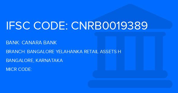 Canara Bank Bangalore Yelahanka Retail Assets H Branch IFSC Code