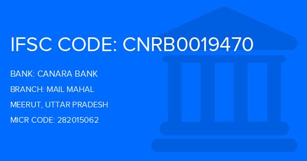 Canara Bank Mail Mahal Branch IFSC Code
