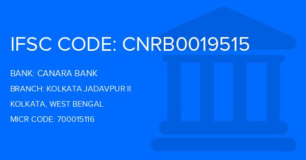 Canara Bank Kolkata Jadavpur Ii Branch IFSC Code