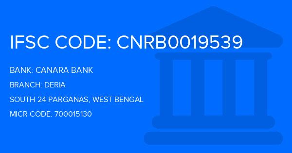 Canara Bank Deria Branch IFSC Code