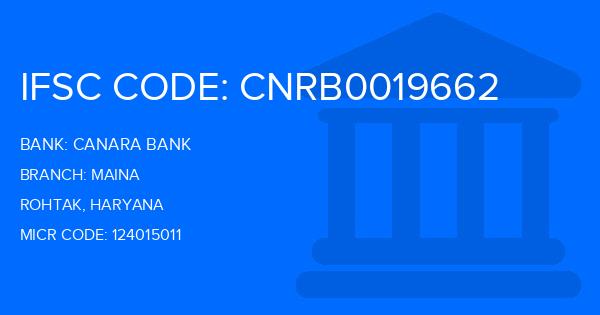Canara Bank Maina Branch IFSC Code