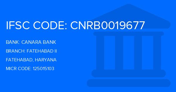 Canara Bank Fatehabad Ii Branch IFSC Code
