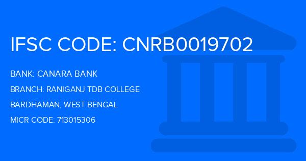 Canara Bank Raniganj Tdb College Branch IFSC Code