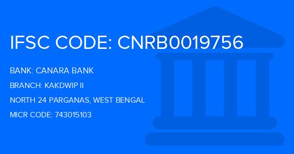 Canara Bank Kakdwip Ii Branch IFSC Code