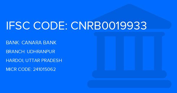Canara Bank Udhranpur Branch IFSC Code