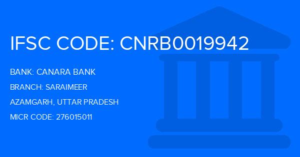 Canara Bank Saraimeer Branch IFSC Code