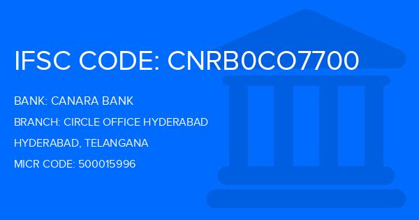 Canara Bank Circle Office Hyderabad Branch IFSC Code