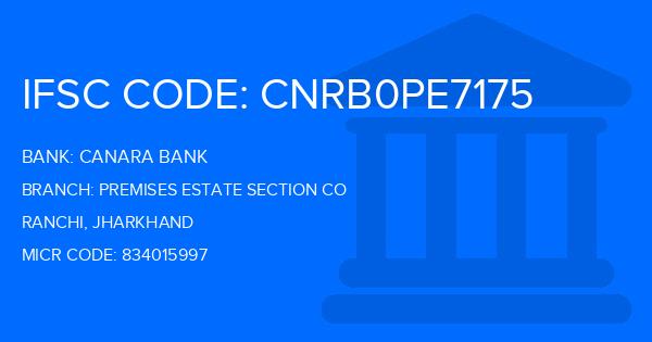 Canara Bank Premises Estate Section Co Branch IFSC Code