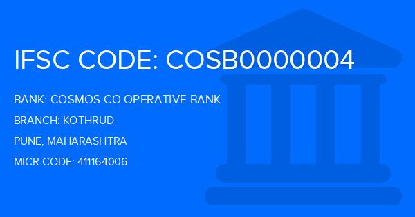 Cosmos Co Operative Bank Kothrud Branch IFSC Code