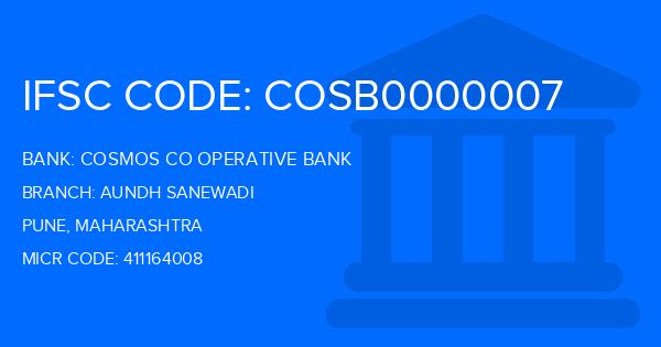 Cosmos Co Operative Bank Aundh Sanewadi Branch IFSC Code