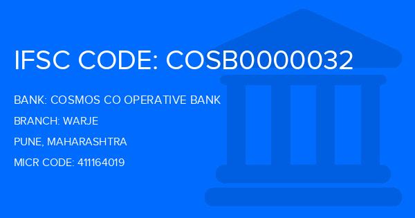 Cosmos Co Operative Bank Warje Branch IFSC Code