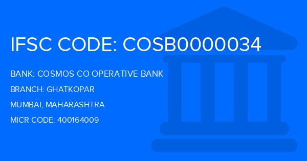 Cosmos Co Operative Bank Ghatkopar Branch IFSC Code