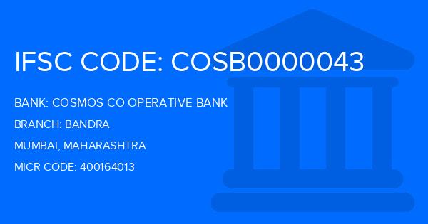Cosmos Co Operative Bank Bandra Branch IFSC Code