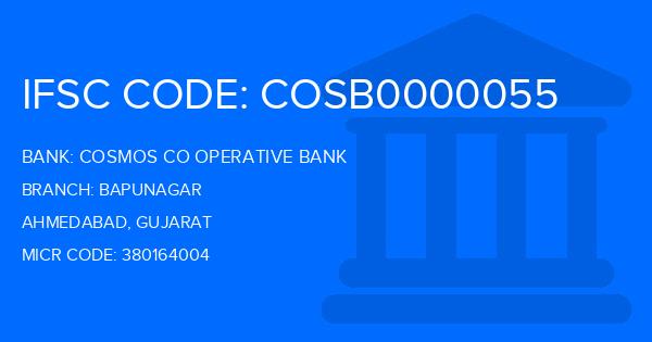 Cosmos Co Operative Bank Bapunagar Branch IFSC Code