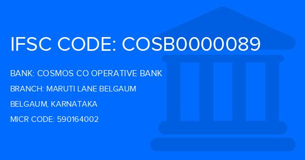 Cosmos Co Operative Bank Maruti Lane Belgaum Branch IFSC Code