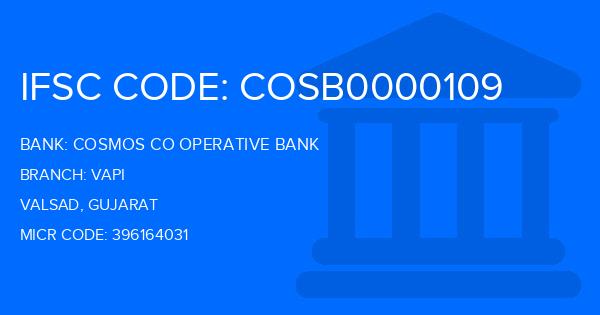 Cosmos Co Operative Bank Vapi Branch IFSC Code