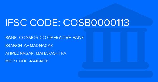Cosmos Co Operative Bank Ahmadnagar Branch IFSC Code