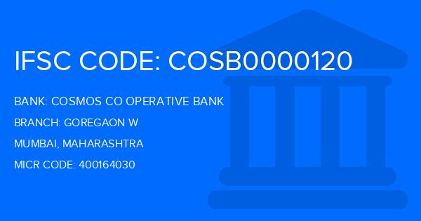 Cosmos Co Operative Bank Goregaon W Branch IFSC Code