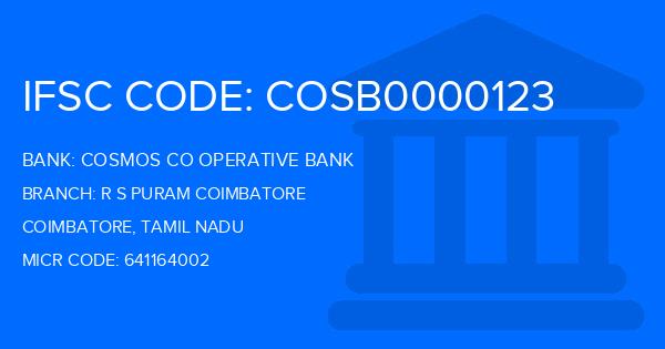 Cosmos Co Operative Bank R S Puram Coimbatore Branch IFSC Code