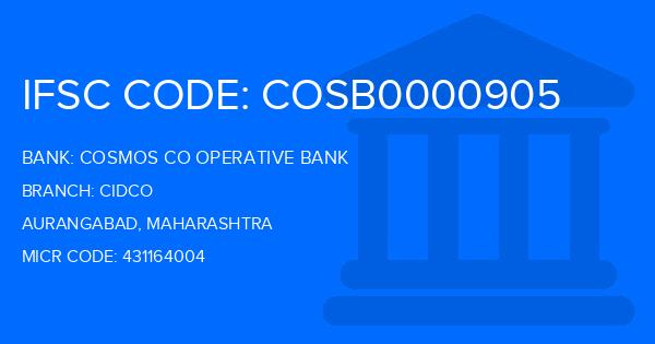 Cosmos Co Operative Bank Cidco Branch IFSC Code