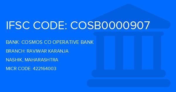 Cosmos Co Operative Bank Raviwar Karanja Branch IFSC Code