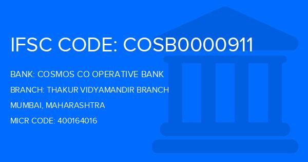 Cosmos Co Operative Bank Thakur Vidyamandir Branch
