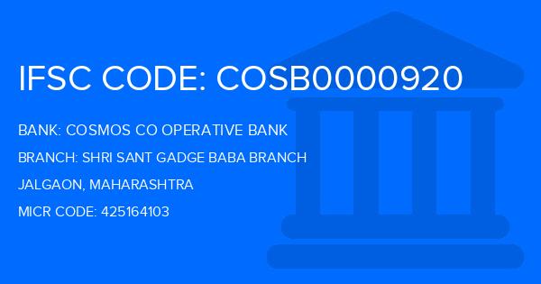 Cosmos Co Operative Bank Shri Sant Gadge Baba Branch