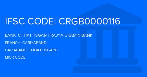 Chhattisgarh Rajya Gramin Bank Gariyaband Branch IFSC Code