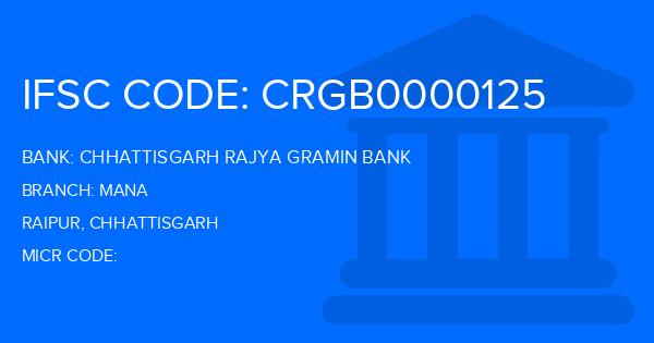 Chhattisgarh Rajya Gramin Bank Mana Branch IFSC Code