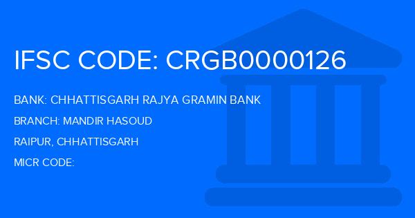 Chhattisgarh Rajya Gramin Bank Mandir Hasoud Branch IFSC Code