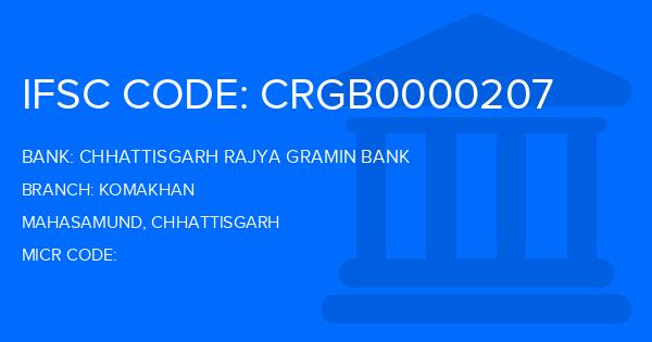 Chhattisgarh Rajya Gramin Bank Komakhan Branch IFSC Code