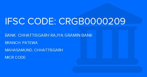 Chhattisgarh Rajya Gramin Bank Patewa Branch IFSC Code