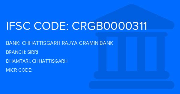 Chhattisgarh Rajya Gramin Bank Sirri Branch IFSC Code