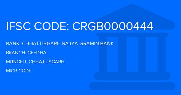 Chhattisgarh Rajya Gramin Bank Geedha Branch IFSC Code