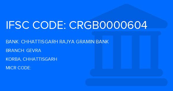 Chhattisgarh Rajya Gramin Bank Gevra Branch IFSC Code
