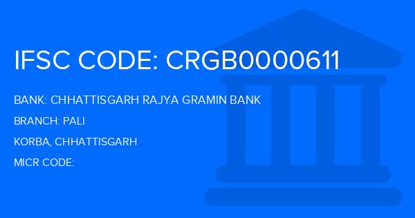 Chhattisgarh Rajya Gramin Bank Pali Branch IFSC Code