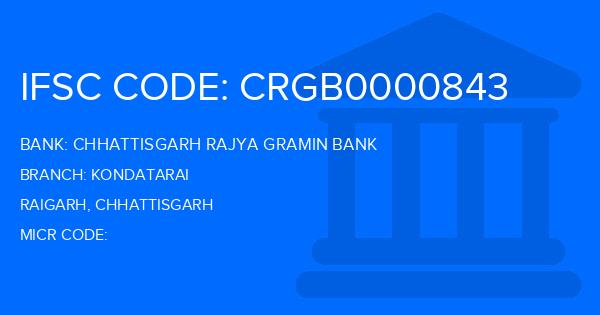 Chhattisgarh Rajya Gramin Bank Kondatarai Branch IFSC Code