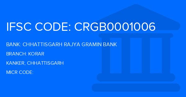 Chhattisgarh Rajya Gramin Bank Korar Branch IFSC Code