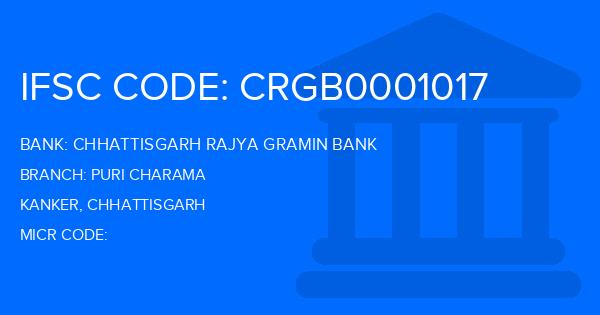 Chhattisgarh Rajya Gramin Bank Puri Charama Branch IFSC Code
