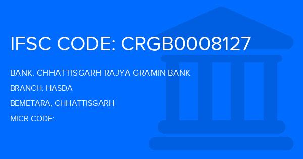 Chhattisgarh Rajya Gramin Bank Hasda Branch IFSC Code