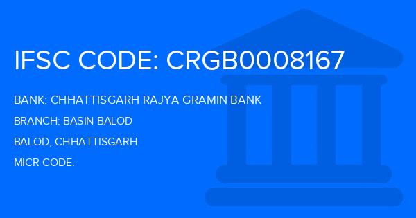 Chhattisgarh Rajya Gramin Bank Basin Balod Branch IFSC Code