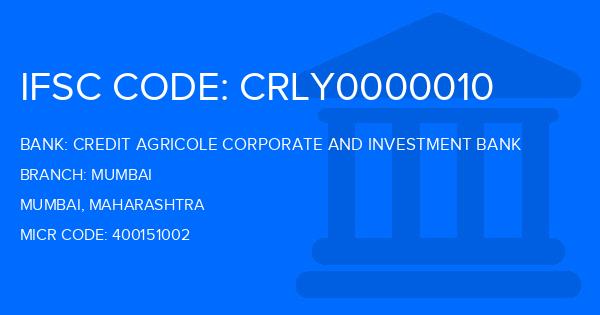 Credit Agricole Corporate And Investment Bank Mumbai Branch IFSC Code