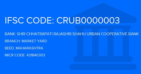 Shri Chhatrapati Rajashri Shahu Urban Cooperative Bank Market Yard Branch IFSC Code