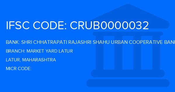Shri Chhatrapati Rajashri Shahu Urban Cooperative Bank Market Yard Latur Branch IFSC Code