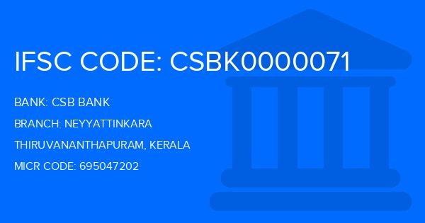 Csb Bank Neyyattinkara Branch IFSC Code