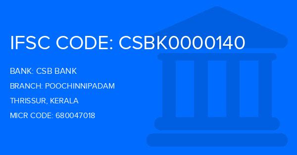 Csb Bank Poochinnipadam Branch IFSC Code