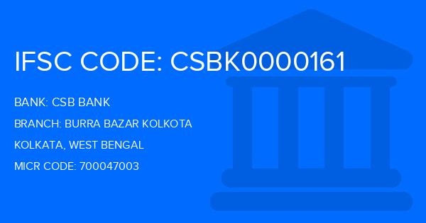 Csb Bank Burra Bazar Kolkota Branch IFSC Code
