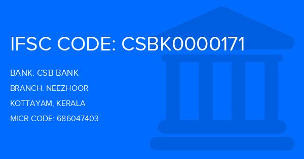 Csb Bank Neezhoor Branch IFSC Code