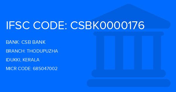 Csb Bank Thodupuzha Branch IFSC Code